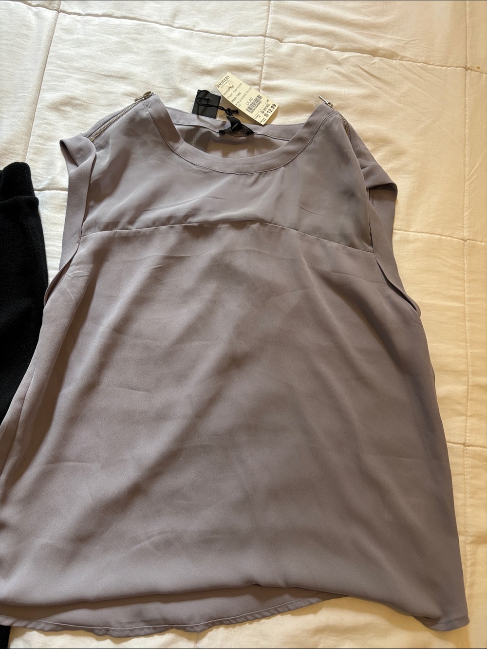 Sleeveless Light Lilac Chiffon Blouse